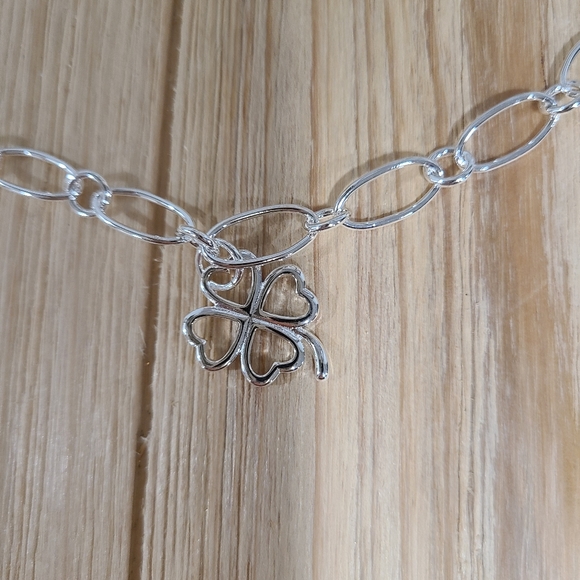 🍀🍀NEW🍀🍀PRETTY!! 925 STERLING SILVER SHAMROCK BRACELET 🍀🍀 - Picture 12 of 15